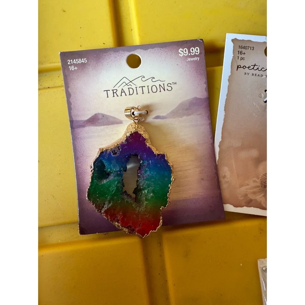 Lot of Gemstone Pendants Traditions & Poetic Spirit‎ Agate Druzy Chakra Jewelry